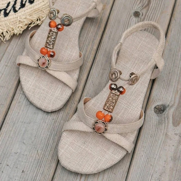Summer Women's  Flat Sandals, Lightweight Anti-Slip Beach Sandals - Picture 2 of 7